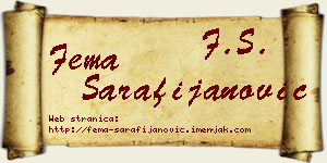 Fema Sarafijanović vizit kartica